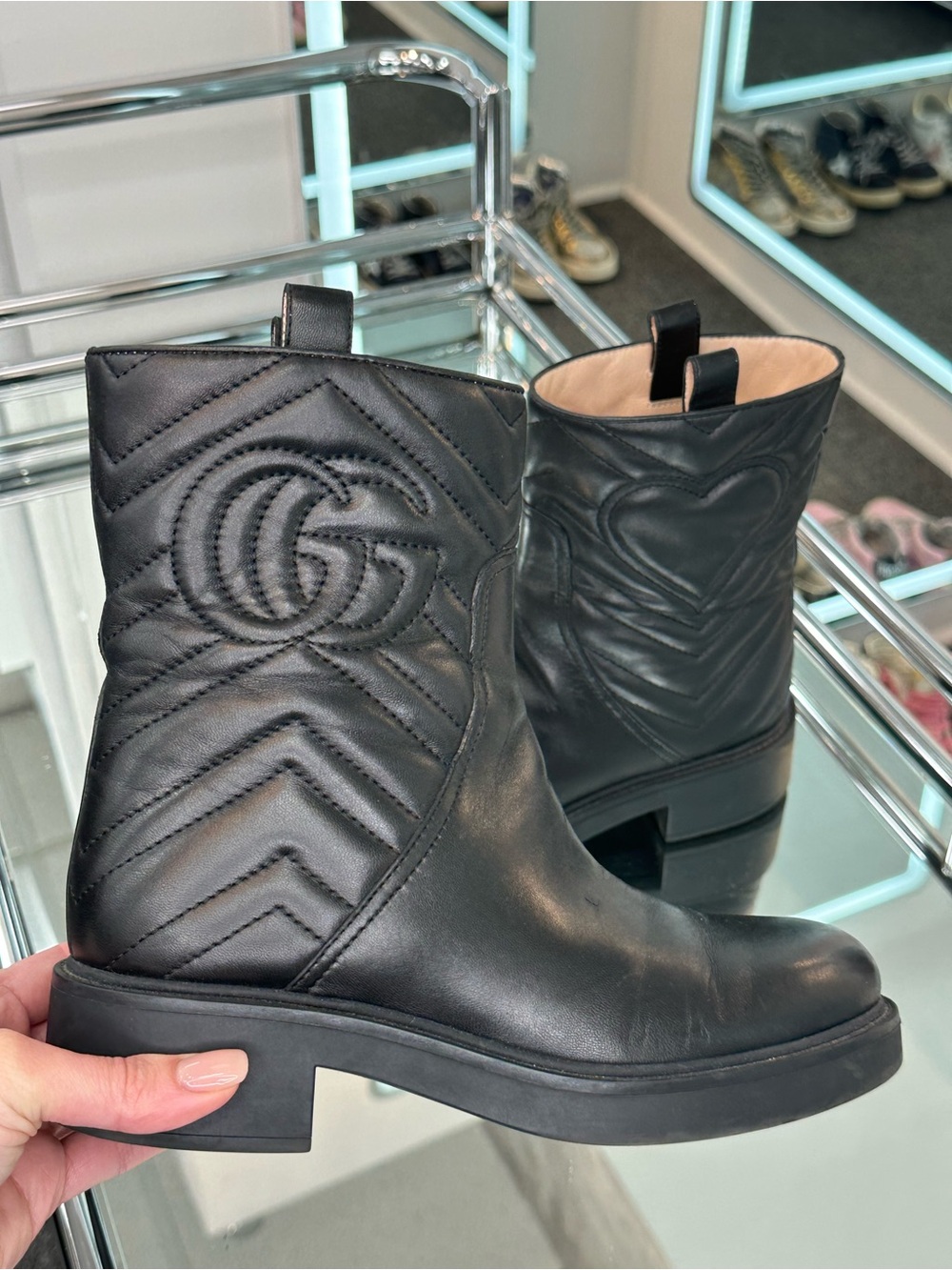 Gucci leather ankle Moto Boots